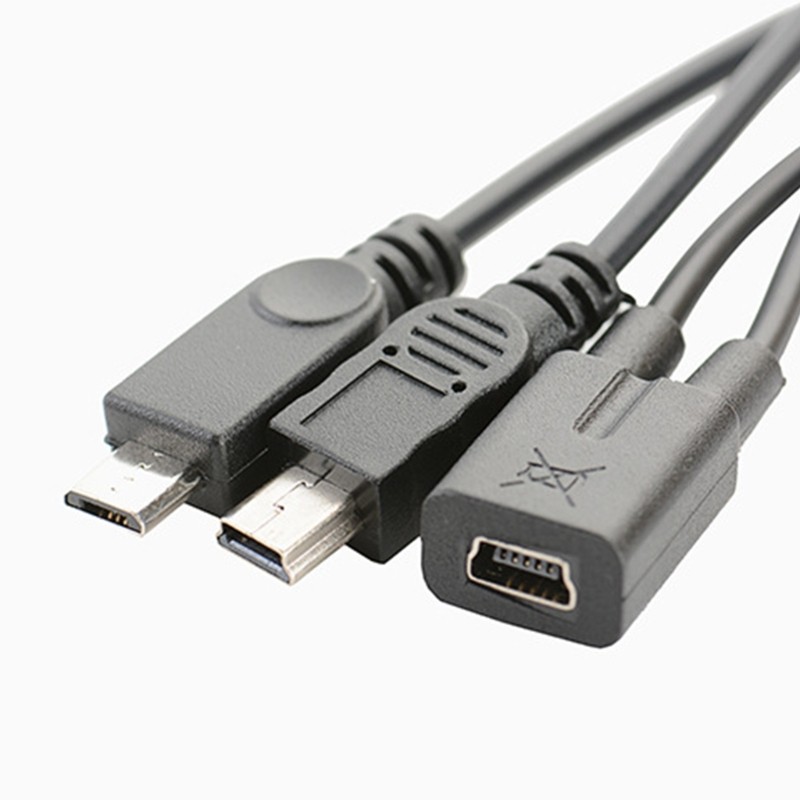 Mini USB Splitter Mini 5p Female to Mini 5p Male+micro Male Extender Cable gallery
