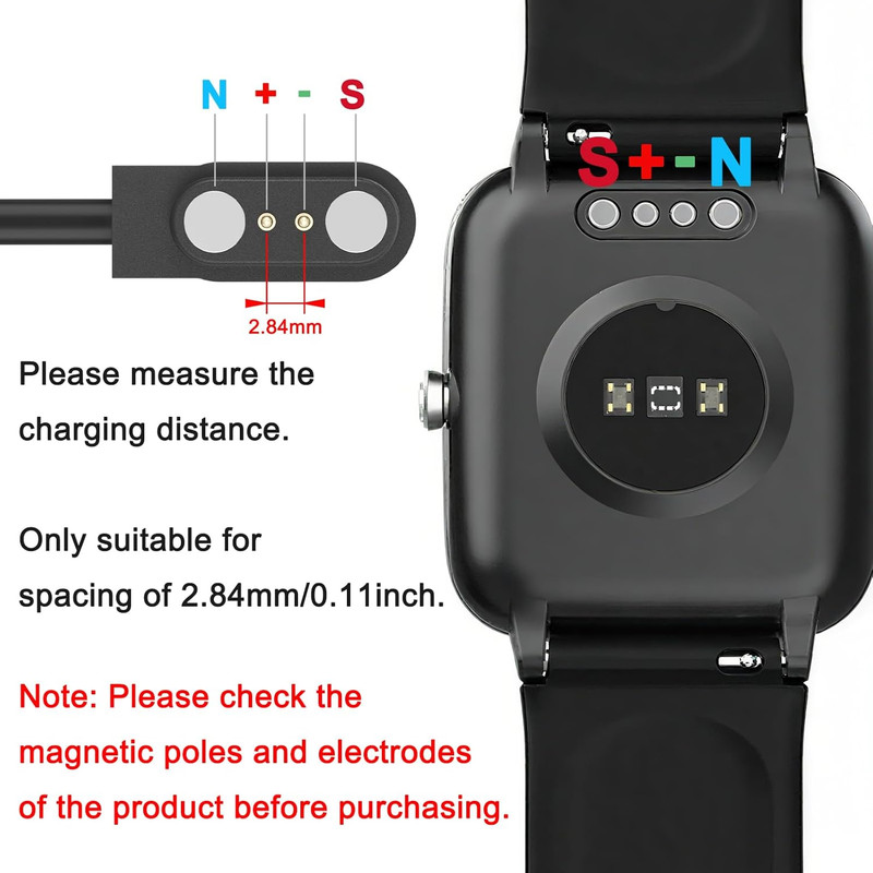 2 Pack Veryfit Smartwatch Charger Cable, Magnetic USB Charging Cable for Veryfit gallery