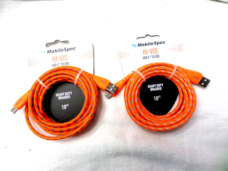 Mobile Spec 10 Ft Heavy Duty Braided USB C Type-C Charging Data Sync Cable