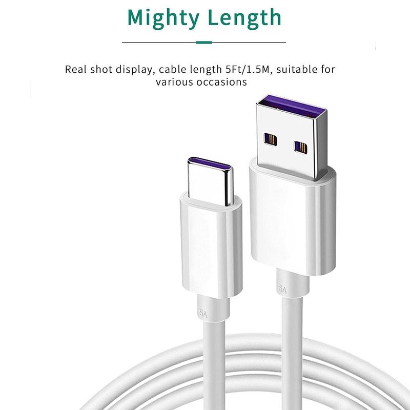 USB Type C Data Cable 5A Fast Charging USB-A to USB-C Charger Cord For Android gallery