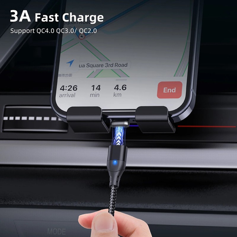 Type C Magnetic 3A Fast Charging Cable Data Sync Cord For Huawei Samsung Xiaomi gallery