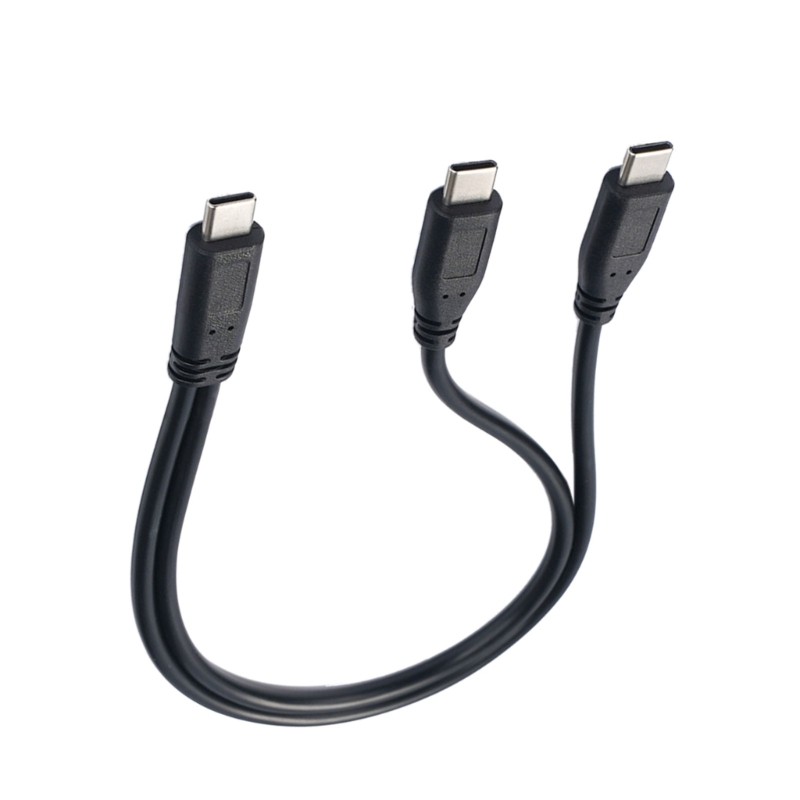 30cm USB Type C to Two Type C Male Cable Fast Speed Charging Cord for Phones gallery