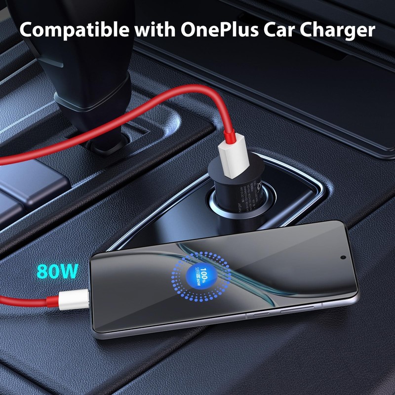 APAPATEK for Oneplus USB C Cable 80W Super-vooc Charging, 6.6ft 10A Red gallery