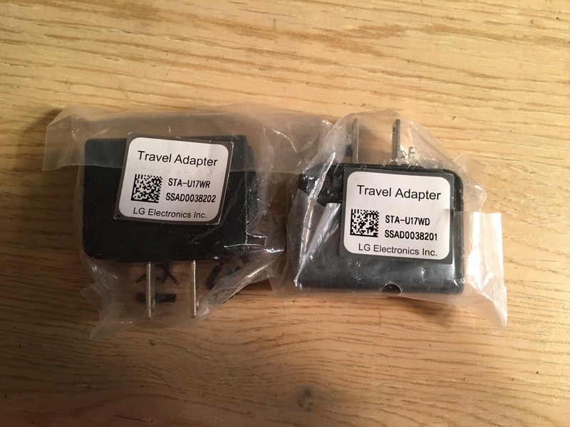 2 New LG Travel AC Adapters Usb Wall Outlet Plugs