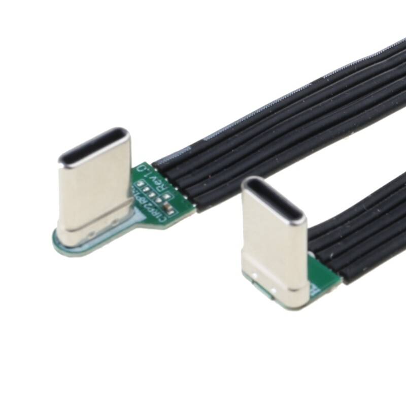 Flexible Flat Silicone USB C to C Cable Angled Cord for Camera and Smartphones gallery