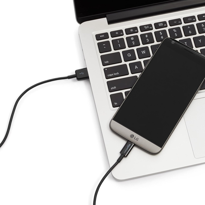 USB-C to USB-A 2.0 Male Cable - 3 Feet (0.9 Meters) - Black, 24 Pack of 5, 120 C gallery