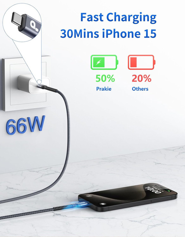 USB C to USB C Cable 10FT, 2Pack USB C Charger Cable, Long Type C Fast Charging gallery