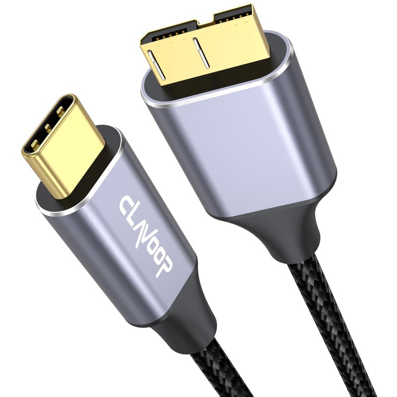 External Hard Drive Cable USB C 1.5FT, 10Gbps Micro B 3.0 to Type C Cord Wire…