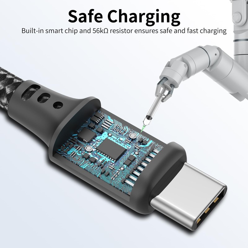 6 inch Short USB C Cable 3A Fast Charging, 3Pack 0.5ft A to 0.5FT, Black gallery