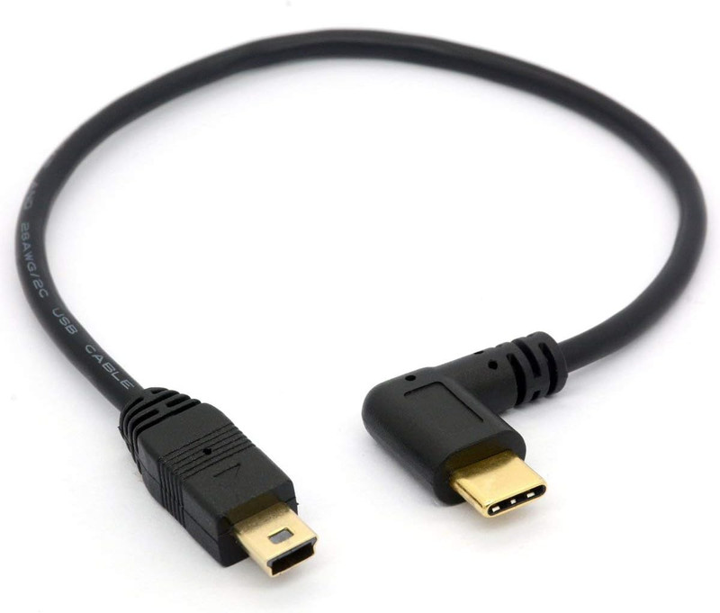 Angle USB Type C to Micro USB Cable, 90 Degree USB-C Male to Micro-B Male Adapte