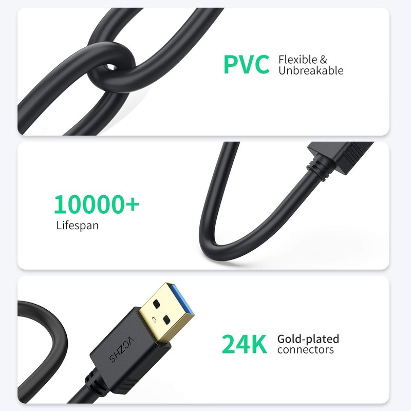 VCZHS Tech USB to USB Cable 3ft - Double Ended U SB Cord USB3.0 Male to Male ... gallery