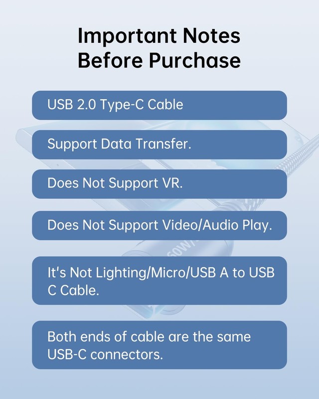 20ft USB C to USB C Cable 60W Fast Charging, Extra Long Braided Type C to C C... gallery