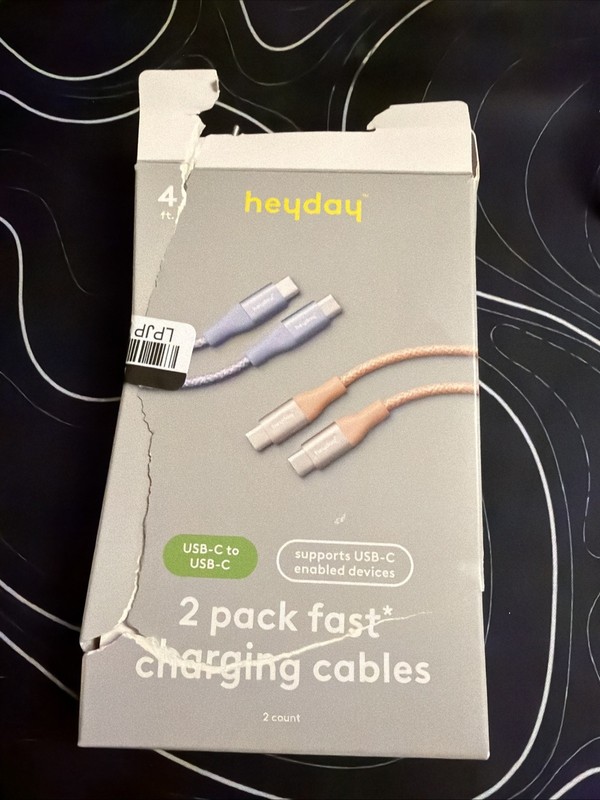 Heyday 2-Pack 4ft Fast Charging Cables USB-C To USB-C – OPEN BOX