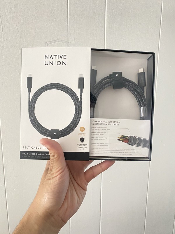 Native Union Belt Cable Pro (8 ft / 2.4 m USB-C to USB-C Cable) Cosmos Black gallery
