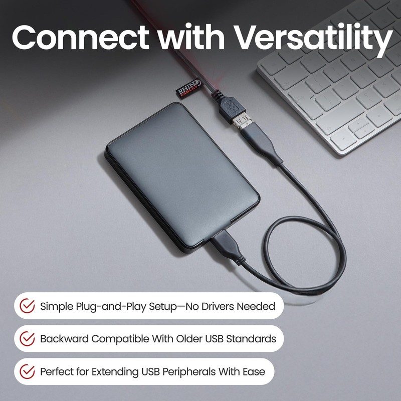 rhinocables USB 2.0 A-A Extension Cable | High-Speed Data Transfer (480mbps) ... gallery