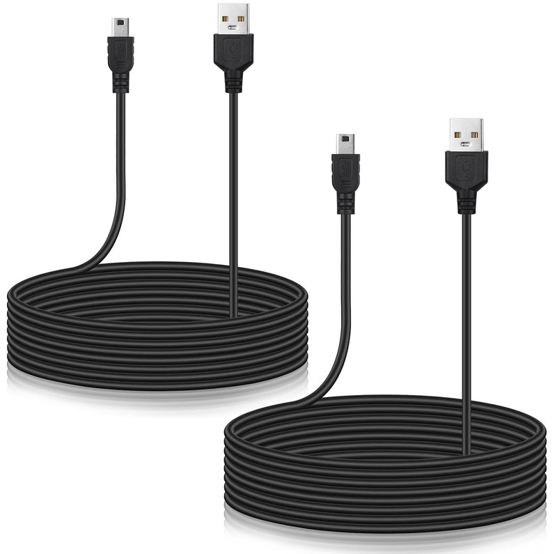 Smays 15 Ft Long Mini USB Cable for PS3 Controller, Mini-B Charger Cord 2-Pack gallery