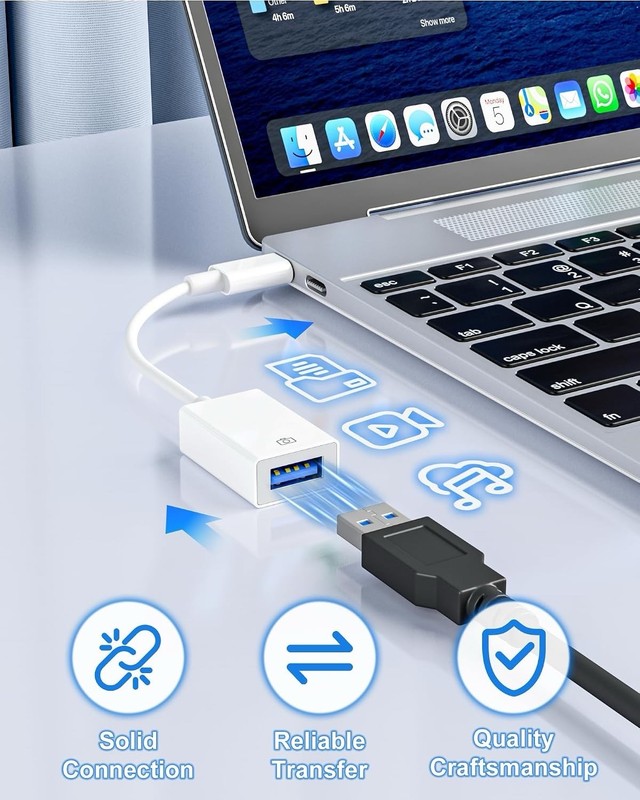 USB C to USB A Adapter, 2 Pack TypeC OTG Male to Female Converter, for MacBoo... gallery