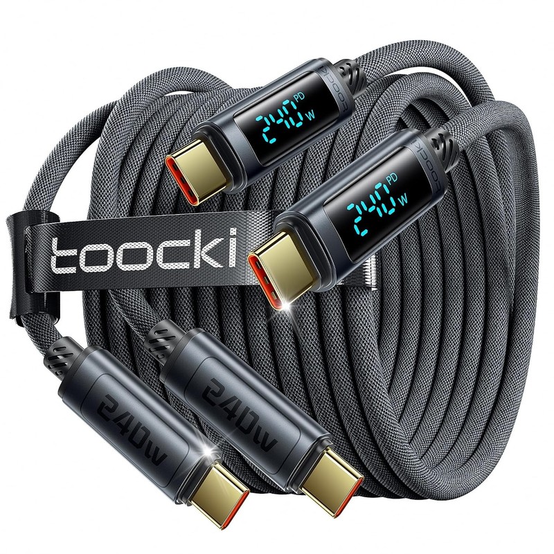 toocki USB C Cable 2 Pack 6.6ft 240W Fast Charging LED Display
