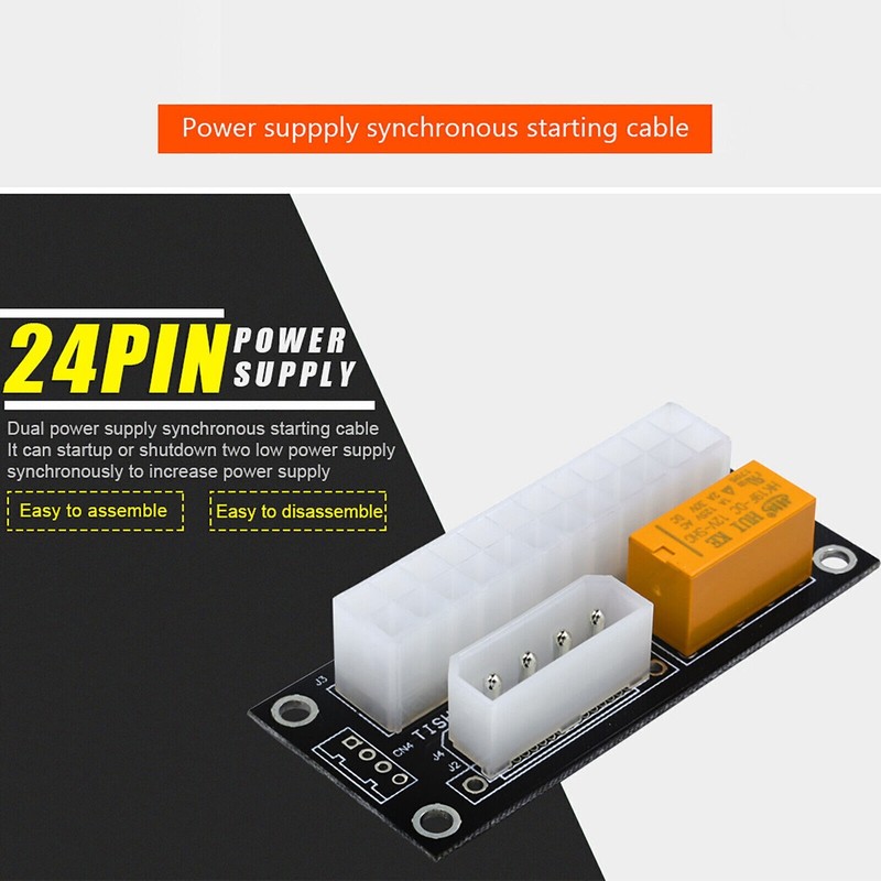 24 Pin Dual Power Supply Synchronous Starting Cable Line Sync Starter Adapter gallery