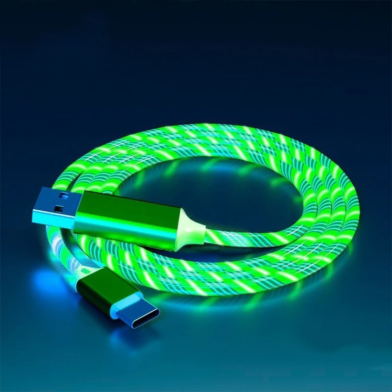 LED 3 in 1 Fast Charging Cable USB Type C Charger Cord for iPhone Samsung gallery