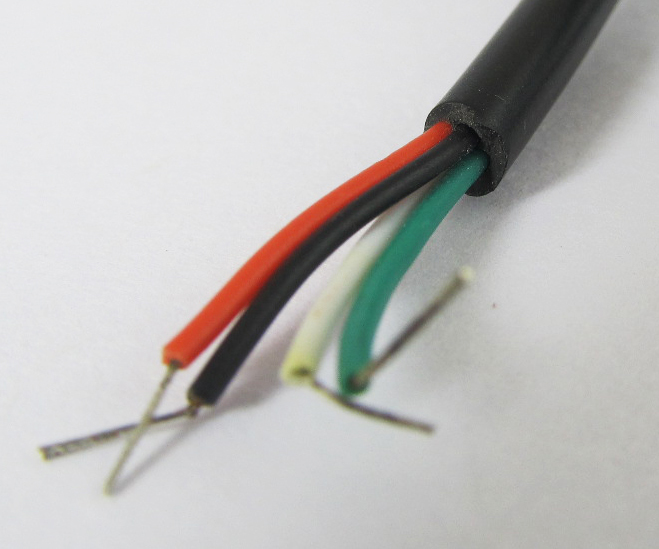 5pcs Black 0.3M USB 2.0 Male Plug 4pin wire DIY cable gallery