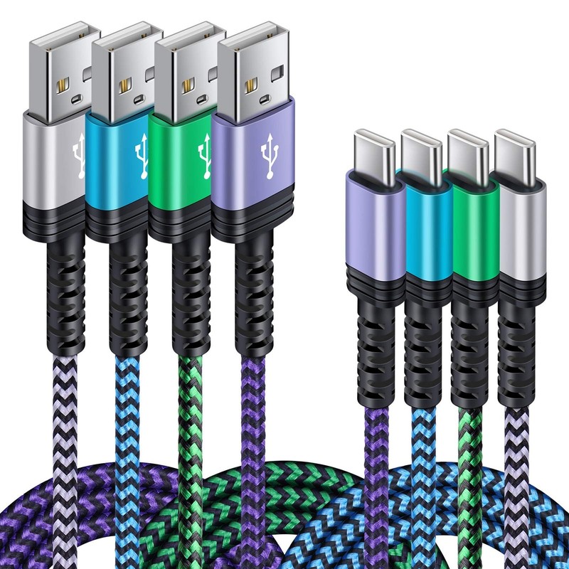 4Pack/6FT Phone Charger Type C Android Fast Charging Cord for Samsung Galaxy …