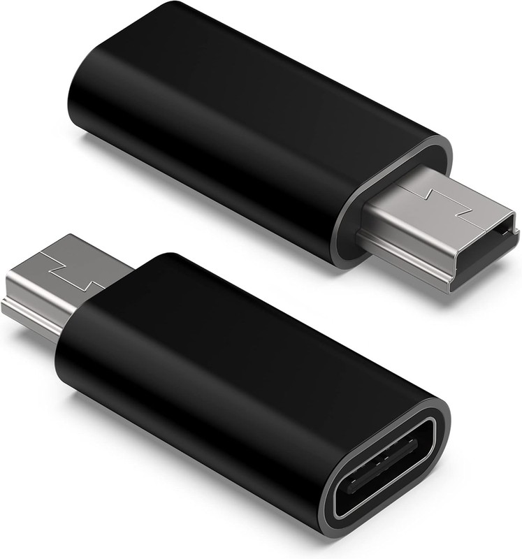 2-Pack USB-C to Mini USB Adapter Type C Female to Mini USB 2.0