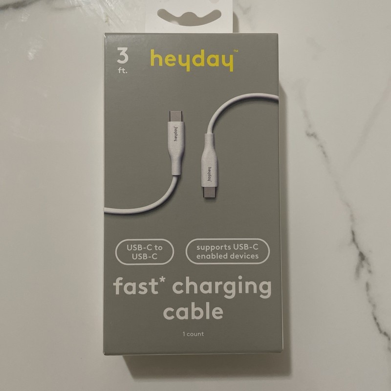 Heyday 3 FT Fast Charging Cable USB-C To USB-C, White