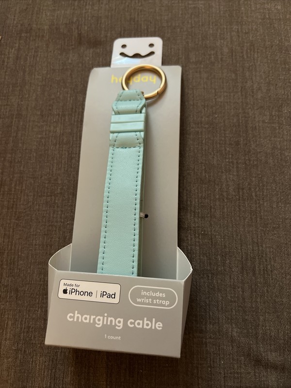heyday™ Wrist Strap with 8" Lightning to USB-A Charging Cable Teal for iphone gallery