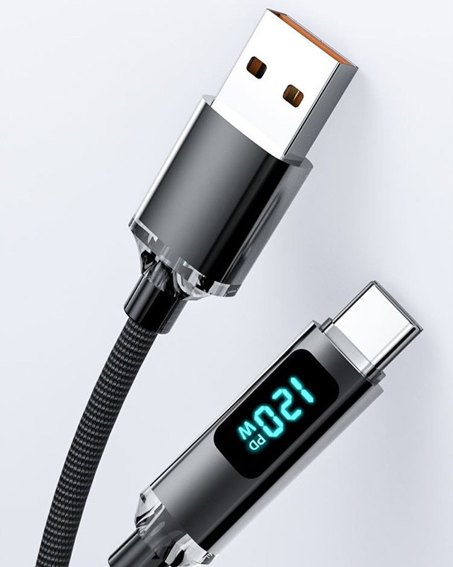 120W Braided Cable Dynamic Power Phone Fast Lead Charger 6A USB to C Colorful gallery