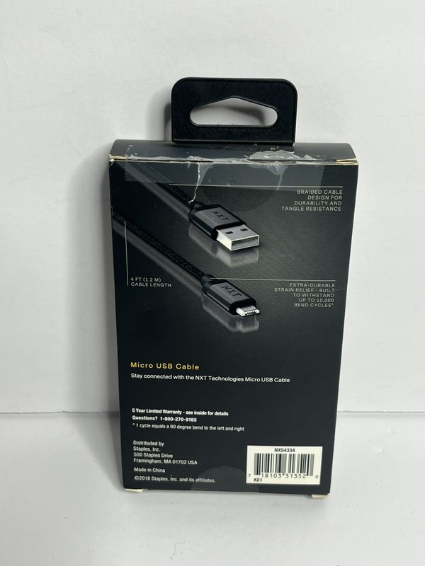NXT Tech 4 Ft. USB-A to Micro-USB Charging Cable for Samsung/Android, Black54334 gallery