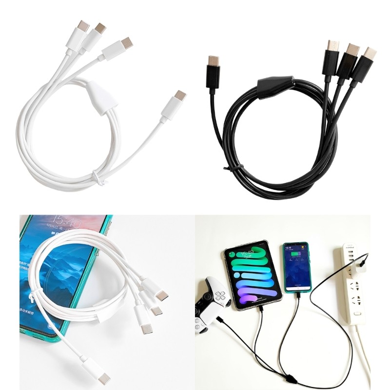 Multi USB C Splitter Cable 3 in 1 Charging Cord with 3 Type C Male Plug 1M gallery