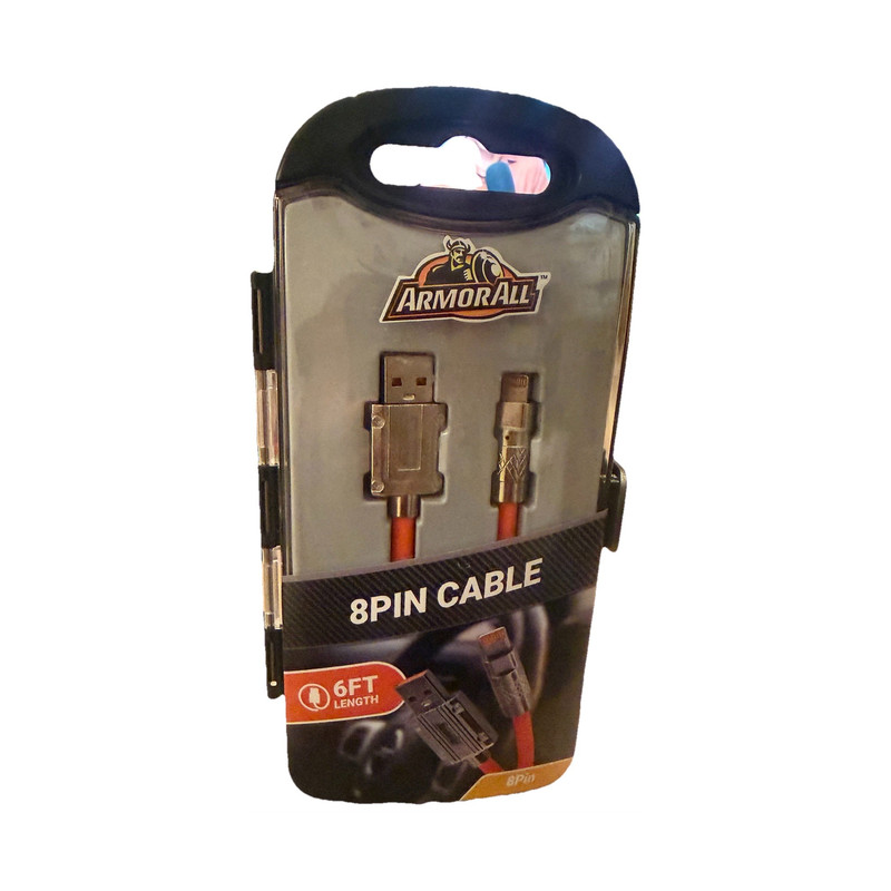 Armor All Tangle-Free Metallic USB to 8-Pin Charging Cable 6 ft