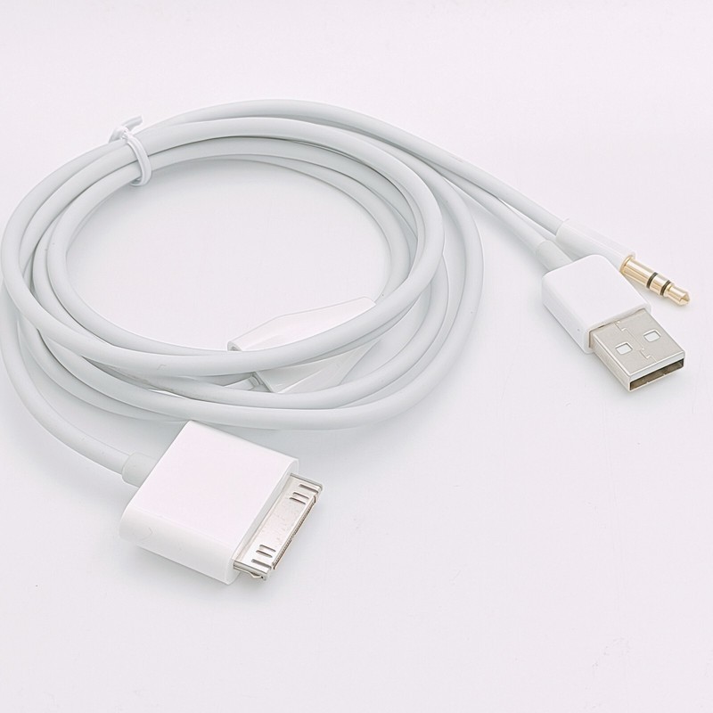 30pin Dock To 3.5mm Car AUX Audio USB charger Cable For iPhone 3G 4G iPod Touch gallery