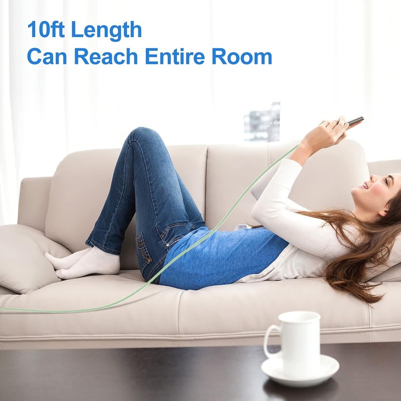 10ft USB-C Charging Cable 2-Pack - Fast Charge, Tangle-Resistant, Green gallery