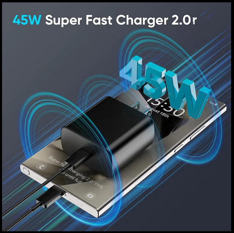 45W Wall Charger Fast Charge Adapter 2M USB C Type C Charging Cable Universal gallery