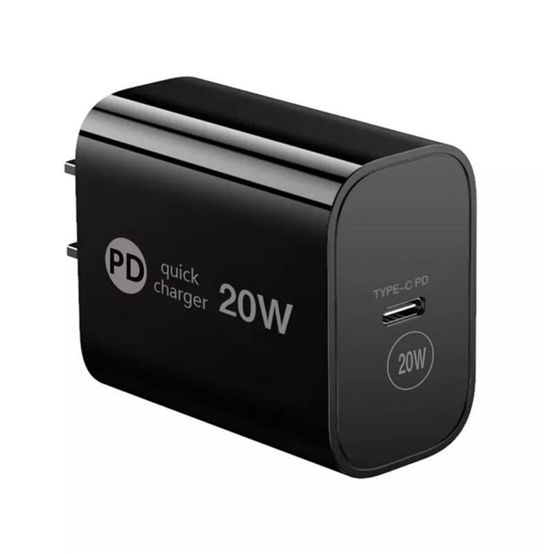 20W PD Fast Charging Wall Charger Power Travel Adapter USB Type-C Port Black
