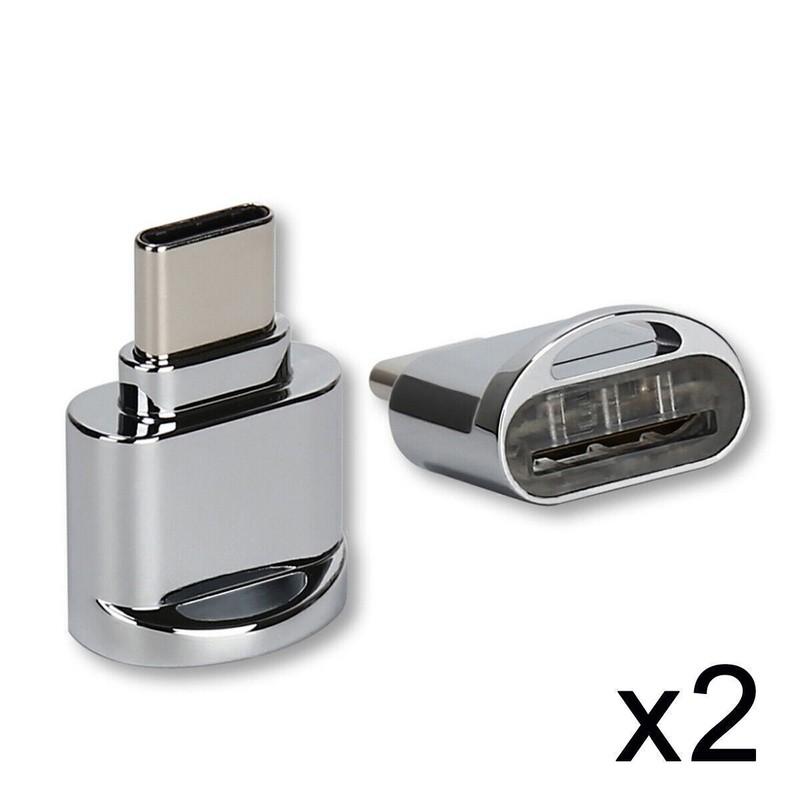 CY 2pcs USB2.0 Type C to Micro SD SDXC TF Card Reader Adapter for Macbook&Phone gallery