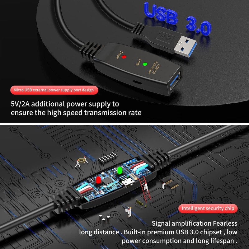 75ft Active USB 3.0 Extension Cable with Signal Booster, USB A Male to Female... gallery