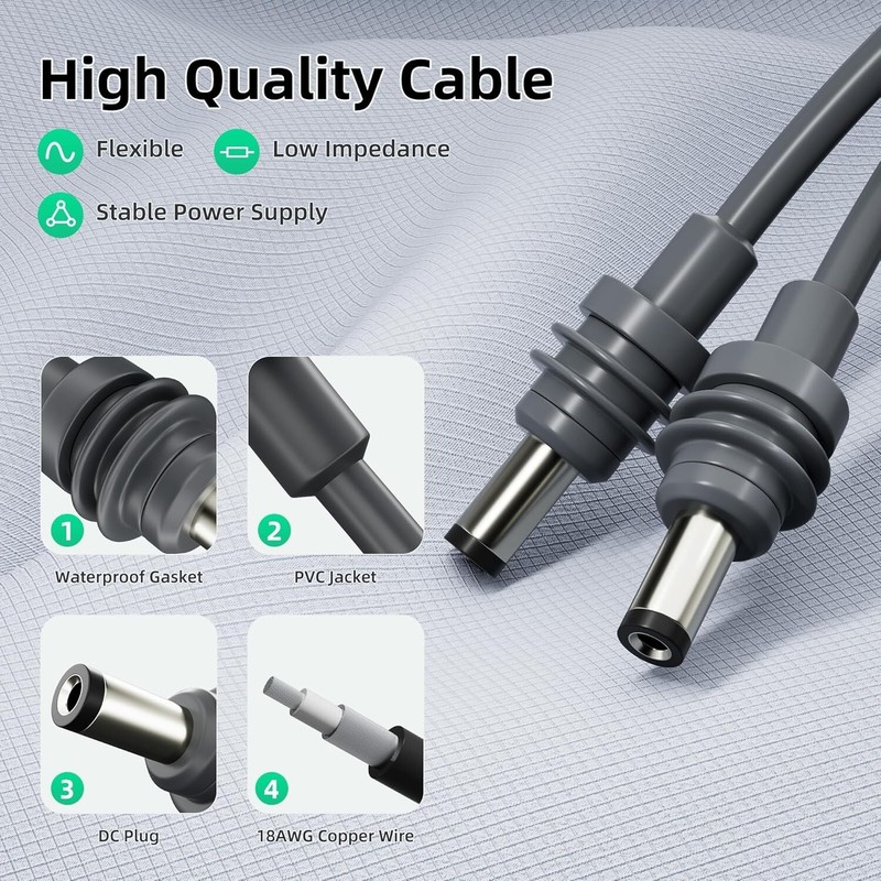Starlink Mini 9.8Ft/3M DC Power Cable, Outdoor Waterproof Replacement Cable gallery