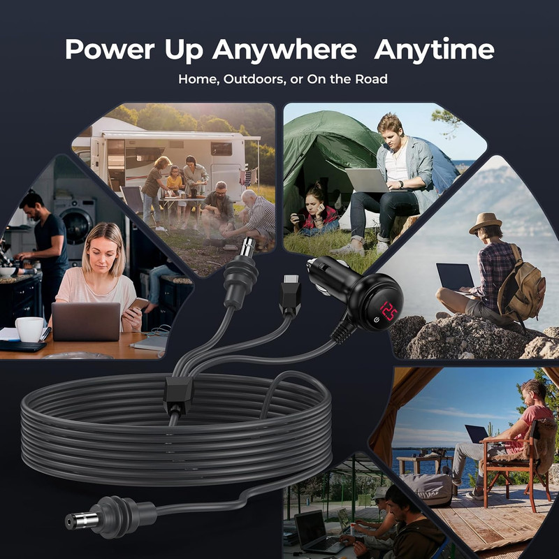 Starlink Mini 3 in 1 Cable 10FT, [Upgraded 100W Stable Power] USB C to DC, Car gallery