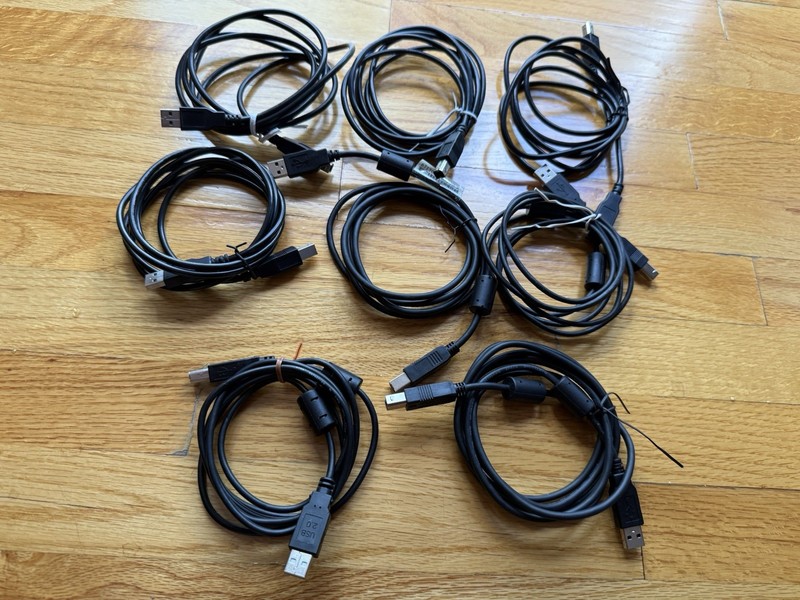 USB 2.0 A to Type B Male Data Sync cable for PC Scanners Printers etc. Lot Of 8 gallery