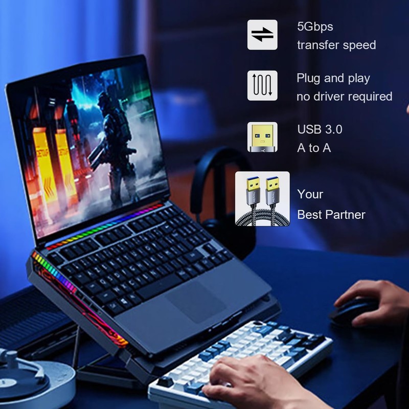 15ft/5M USB 3.0 A To A Male To Male Cable Double End Cord Data Transfer Hard gallery