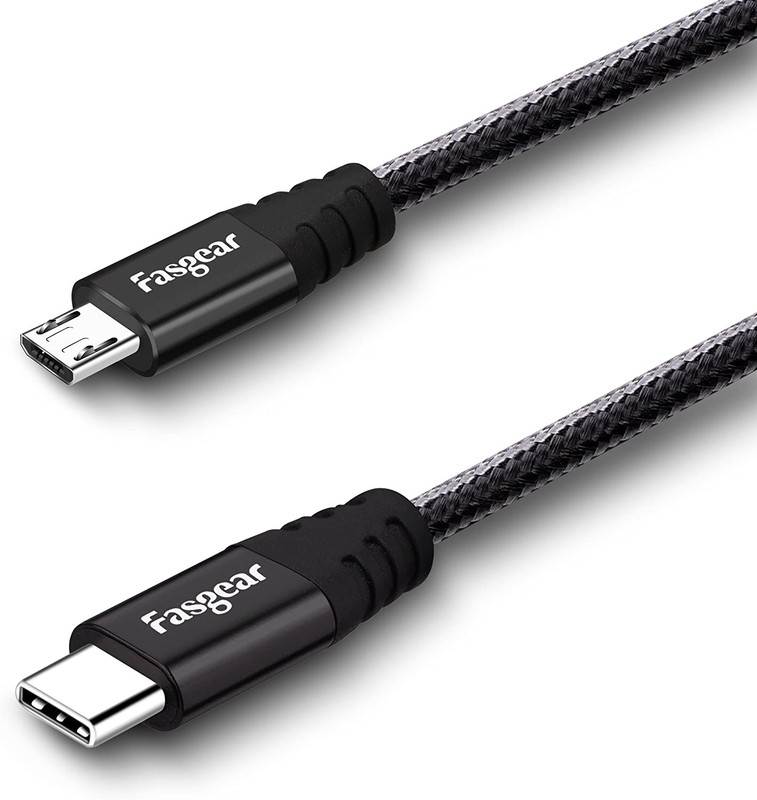 USB C to Micro USB Cable 30Cm Nylon Braided Type C to Micro USB Cord Compatible gallery