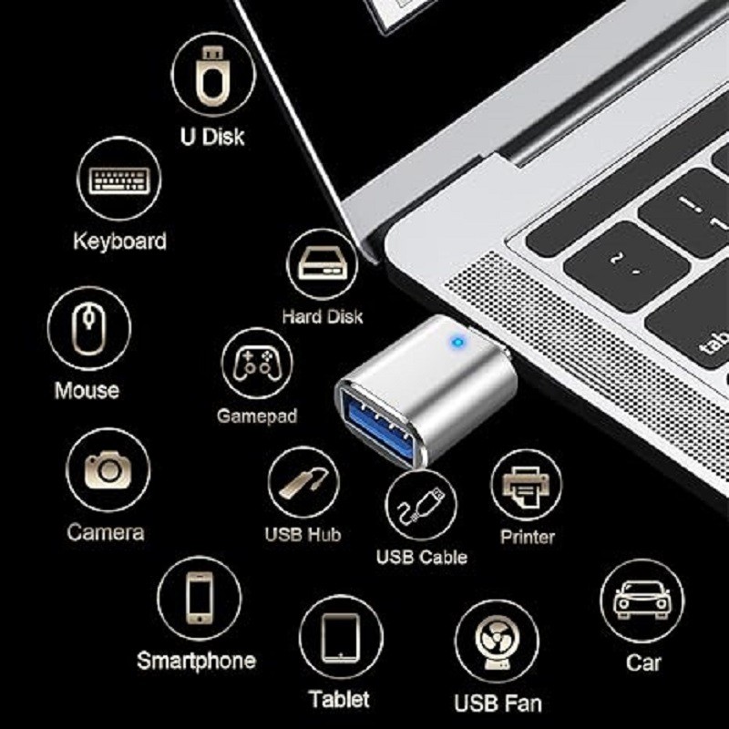LED USB-C 3.1 Male to USBA Female Adapter Converter OTG Type C Android Phone LOT gallery