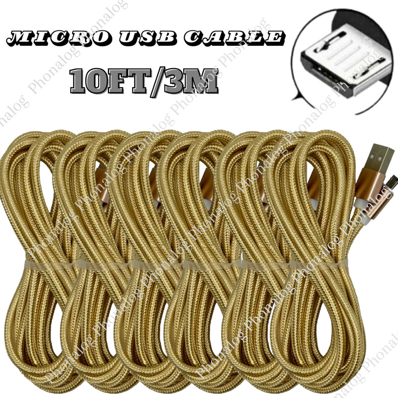 10Ft Micro USB Fast Charger Cable Heavy Duty Charging Cord For Android Phone LG