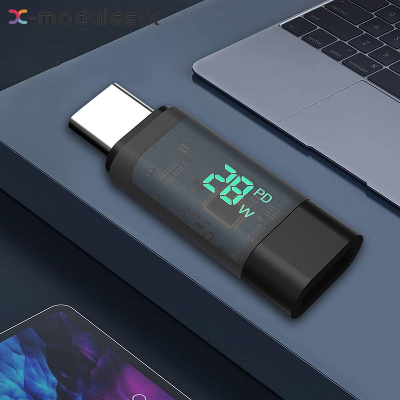 99W Power Digital Display Type-C Male to Female Adapter Fast Charging Power gallery