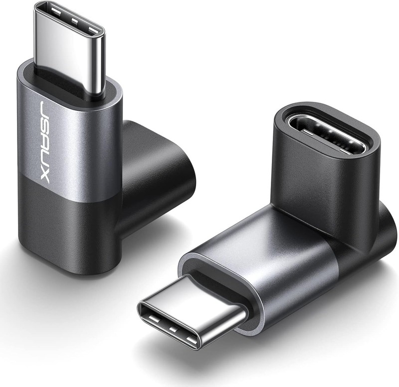 90 Degree USB C Adapter 2-Pack, 100W 40Gbps, Right-angle Design gallery