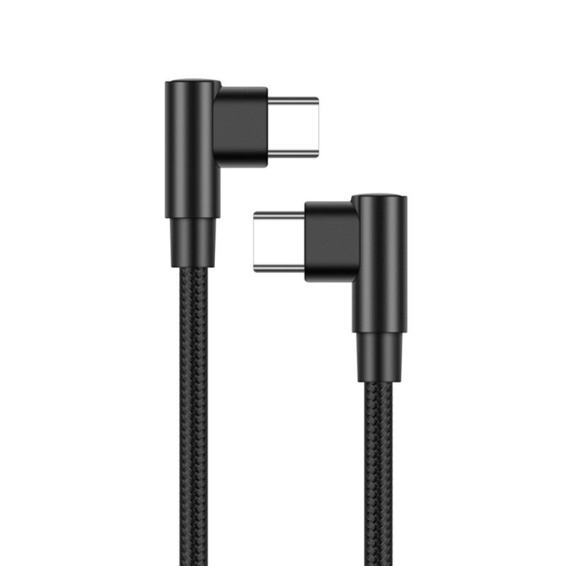 Double Angled Type C To Type C 60W Fast Charging Cable Nylon Braided Durability gallery