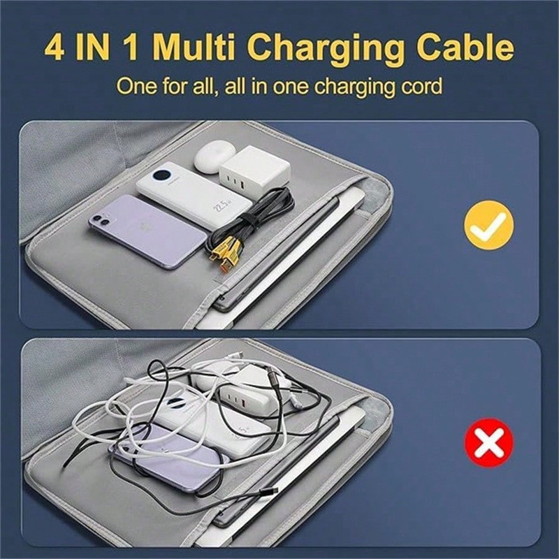 4-in-1 Multi Charging Cable, USB A/C to Type C, 65W/27W PD, 4Ft, Nylon Braided ( gallery
